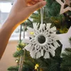 クリスマスの装飾手織りスノーフレークペンダントノルディックマクラメタペストリーボホースタイルコットン手作りクリスマスツリーハンギングオーナメントギフト