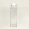 500ml Plastic Milk Carton Water Bottles BPA Free Clear Transparent Outdoor Square Juice Box ZZ