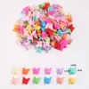 Hårtillbehör 10st Mini Butterfly Clip Colorful Bangs Claw for Women Barrettes Clamps Girls Pin Kids