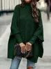Chandails d'hiver à manches longues pour femmes, Style décontracté, matériau acrylique, mode col rond, pull châle de couleur unie, 2023