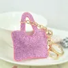 Keychains Bag Keychain Full Crystal Key Ring Women Handbag Pendant Charms Long Tassel Golden Chain Keyring Holder Christmas Gift