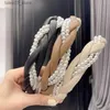 Kopfbedeckung Haarschmuck Herbst und Winter New Fried Dough Twists Braid Stirnband Kleiner Duft Leichter Luxus Leder Pearl Cross Wash Stirnband Q231204