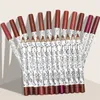 Lip Ołówki 12 kolorów Lip Liner Penter Zestaw Mat Mat Lipliner Pencil Lipstick Zestaw Wodoodporna długotrwała szminka Lip Tint Pen Pen Cosmetic 231204