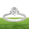 Moissanite samica 925 Srebrna oryginalna kobietę 1ct 6,5 mm Scouleur VVS1 Diamant zaręczynowy Ring4941304