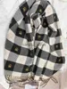 Scarves Wool Scarf Cashmere Bear Scarf Black White Plaid Scarf Thickened Warm Winter Women's Scarves Christmas New Year Gifts J231204