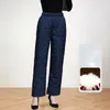 Pantalon femme rhombique coton rembourré femmes longue automne hiver taille élastique droite jambe large pantalon matelassé