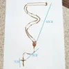 Trouwe dames cool geel goud GF kruis kruisbeeld hanger Rosario rozenkrans kralen ketting Chain251S