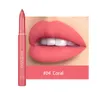 Lápis labiais 12 cores Matte Batom Pen Nude Rosa Matte Sólido Lip Gloss À Prova D 'Água Longa Duração Batom Lápis Lip Liner Pen Lip Maquiagem 231204