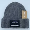 Autumn and winter knitted hats men's trendy brand versatile woolen hats with rolled edges for warmth cold hats animal embroidery