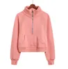 lu-99 Scuba Half Zip Hoodie Womens Ladies short Slim outdoor sports leisure yoga zipper Hoodie36595