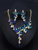 Necklace Earrings Set Color Flower Imitation Jewellery Jewelry High-grade Alloy Accessories For Woman