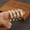 Bangle 4PC 45MM 9K Gold Color Kid Size Cute Bracelet Hawaiian Jewelry Polynesian Top Nicely Flower Bangles Girls Birthday Party Gifts