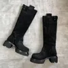 Designer kniehohe Rock Tactor Plattform Männer echtes Leder Stiefel Mode Frau Designer Boot