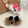 Karikatür Sevimli Peluş Hayvan Saç Klipler Kız Moda Pembe Kahverengi Yay Saç Pençeleri Barrettes Tatlı Köpek BB saç klibi