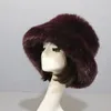 Cappelli a tesa larga Secchiello Moda Autunno Inverno Donna Cappello in pelliccia sintetica Volpe Coniglio Solido addensato Morbido caldo Uomo Berretto da pesca Vacanza all'aperto Ragazza 231204