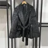 Women's Jackets Coat 2023 Lace-up Plush Notched Fashion Casual Solid Color Warm Long Sleeve Jacket