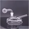 Rökande rör Mini Tank Glass Oil Burner Water Rig Small Bongs Hookahs Downstem Filter Bubbler Ash Catcher Dab med 14mm Male Oi Drop DHCCV