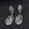 Dangle Earrings Gem's Ballet Georgia O'Keeffe Leaf 0.76Ct Natural Amethyst 925 Sterling Silver Oval Drop for Women Jewelry