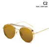 Sunglasses 2023 Fashion Big Bully Style Aviation Metal Thick Side Brand Design Sun Glasses Unisex 1649