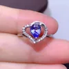 Bagues de cluster CoLife Bijoux Naturel Tanzanite Bague pour mariage 5mm 7mm Poire Cut 925 Argent