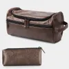 Große Portage Reise Make-Up Kulturbeutel Für Frauen Neceser Mujer männer Vintage PU Leder Waschen Lagerung Bag290h