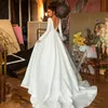 Urban Sexy Dresses Elegant Satin A Line Wedding for Women 2023 V Neck Full Sleeve Bride Dress White Gown Bridal Robe de Marie 231202