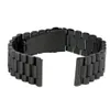 Titta på band överlägsna svart rostfritt stål band cirkel rem fällande lås med säkerhet unisex armbandsur armband 20mm 22 mm239w