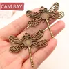 40pcs Vintage Dragonfly Pendant Key Charms Fit 8MM DIY Handmade Crafts Settings Metal Jewelry Making200H