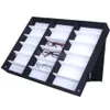 18 rutnät Glasögon Lagring Display Case Box Eyeglass Solglasögon Optiska Display Organiser Frames Tray312Q