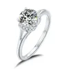 Designer para mulher 1 ct d colorido mosang pedra anel de diamante minimalista anel de casamento s925 prata esterlina feminino anel luz luxo