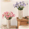 Couronnes de fleurs décoratives Bouquet de marguerite blanche DIY Décoration de la maison Plantes artificielles en soie Fausse fleur Garden Party Drop de livraison Fe Dhetm