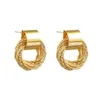 Orecchini pendenti a cerchio multiplo retrò color oro metallizzato 2023 Nuovi orecchini per feste di matrimonio alla moda per donna