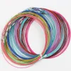 Multi Color Stainless Steel Wire Cord Necklaces Chains new 200pcs lot Jewelry Findings & Components 18 238v