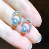 22091806 Diamondbox - Pearl Jewelry Earrings Ear Studs Sterling 925 Silver Circle Akoya 5-6 mm Classic Round Rhinestone Zircronia 289C