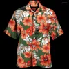 Survêtements pour hommes imprimé floral tropical ensembles hawaïens décontractés à manches courtes chemise à revers boutonnée shorts de plage costumes 2 pièces tenues