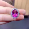 Pierścienie klastra KJjeaxcmy Fine Biżuteria 925 Srebrny Srebrny Inkrustowany Naturalny kamień szlachetny Pink Topaz Miss Woman Girl Ring Boutique