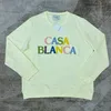 Casablanca-S 24ss Wzór klubu wyścigowego Wydrukowana bluza Nowa projektant Casablanca Designer okrągły sweter Pullover Bluver Unisex Trend Tops