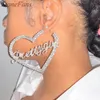Charm Stonefans Aesthetic Letter Earrings Designer Luxury for Women Fahsion Jewelry Piercing Heart 231204