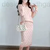 Women's Knits & Tees designer Designer's New Full Letter Printed Sweater Knitted Long Skirt Set Fashion F Round Neck Sleeve Luxury Bright Colors Optional 2GLD