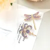 Vintage Trendy Purple Metal Dragonfly Plant Animal Brosch för Women Girl Wedding Party Collar Smycken Tillbehör Gåvor