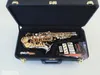 Kaluolin SHO SC-9937 Liten krökt nack Sopran Saxofon B platt högkvalitativ mässing Nickel Silver Plated Sax med munstycket CAS AAA