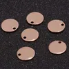 304 acciaio inossidabile oro rosa moneta disco fascino rotondo timbra etichette vuote metallo fornitura di gioielli 8mm 10mm217Q