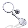 Sleutelhangers 100 stks/partij 2023 Metalen Tennisracket Sleutelhangers Creatieve Zinklegering Sleutelhouders Sleutelhangers