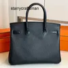 Genuine Leather Bags Handheld Women's Handbag Touch Black French Togo with American Crocodile Skin