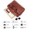 Pastas 2023 Homens Genuínos Couro Durável Saco de Documentos Headcase Camada Casual Multi Funcional Portátil Crossbody