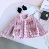 Clothing Sets Adorable Pompom Design Baby Girls Tweed Coat and Shorts Soft Warm Autumn Winter Kids Set Teens Outfits for 2 7Years 231204