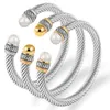 DY bracelet designer câble bracelets bijouxMode torsadé en acier inoxydable couleur bijoux bracelets en cristal pour les femmes personnalité accessoires cadeau fausse décoloration