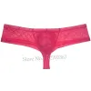 Boxer string en dentelle pour hommes, doux, transparent, brésilien, coupe confortable, Bikini, sous-vêtements Sexy, slip Jacquard amusant