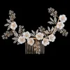 Headwear Hair Accessories Bridal Wedding Hair Accessories Crystal Flower Peal Hair Comb Clips Jewelry for Women Party Bride Headpiece Bridesmaid Gift 231204