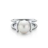 European Brand Gold Plated HardWear Ring Fashion Pearl Ring Vintage Charms Rings for Wedding Party Finger Costume Jewelry Size 6-8253J